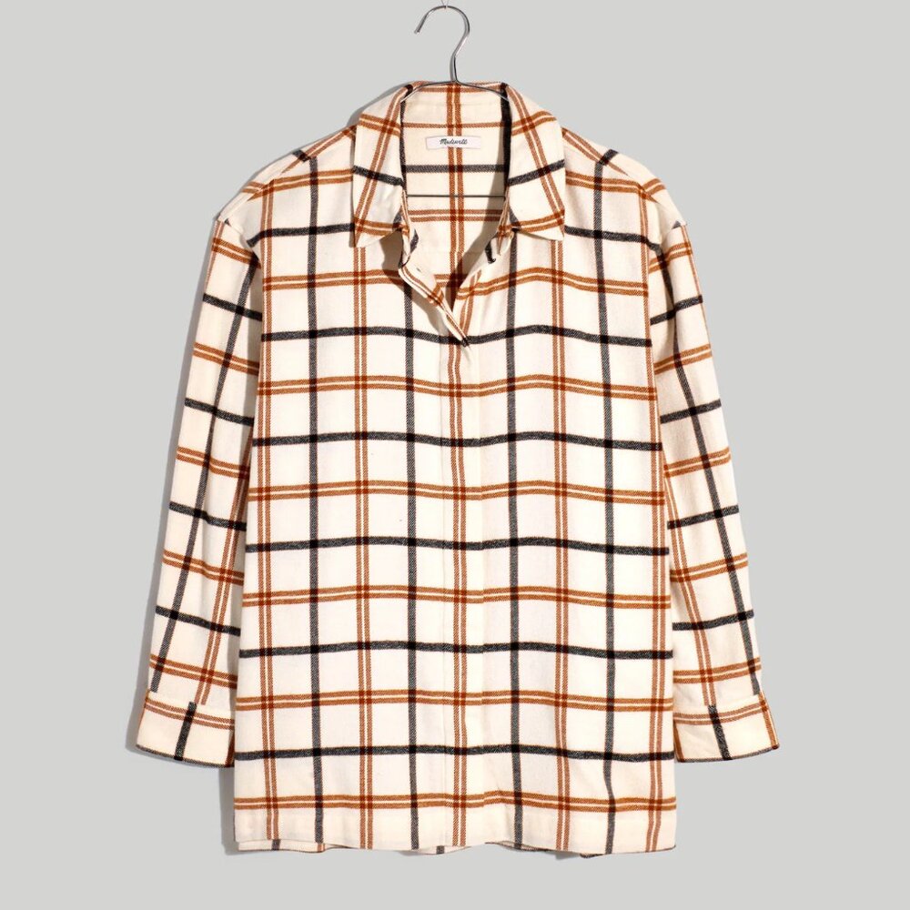 Madewell Flannel Oversized Boyfriend Shirt in Plaid